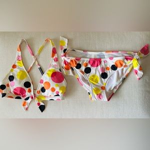 Jag  Bikini Swimwear Bra Pants 2pc Set Dots Multi Color Size S